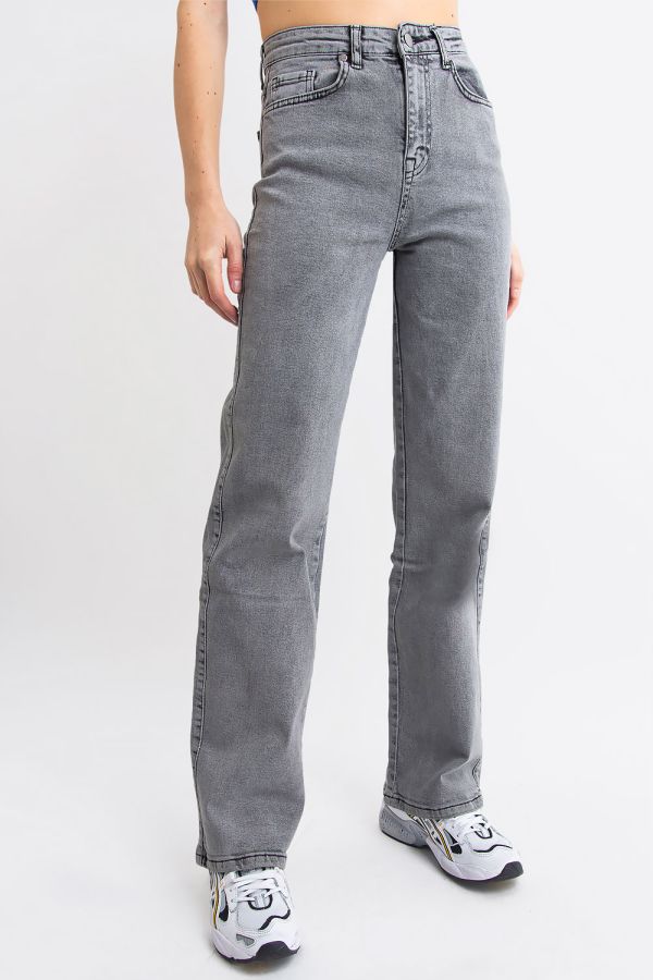 High waist Wide Jeans - Rory Acid Gray