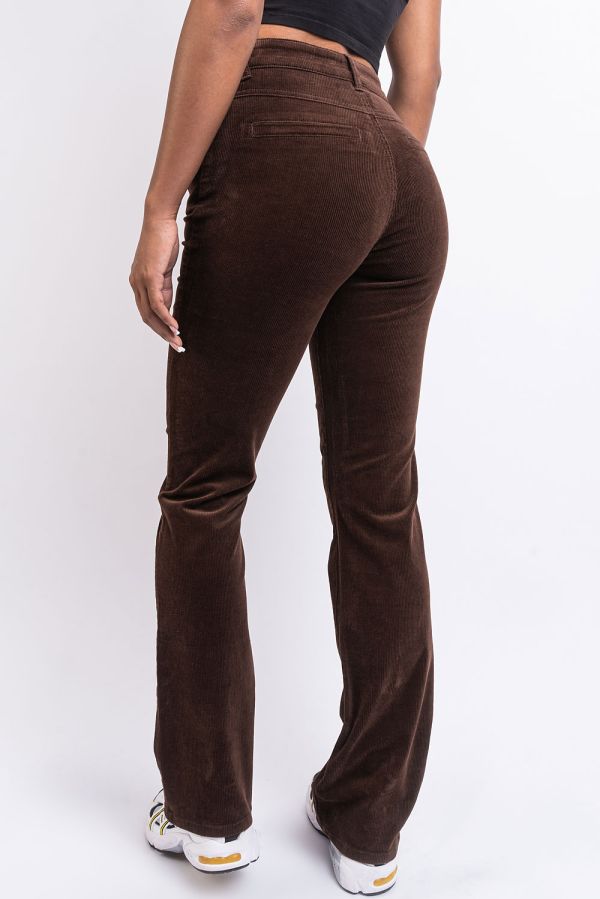 High Waist Corduroy Pants - Stella Brown