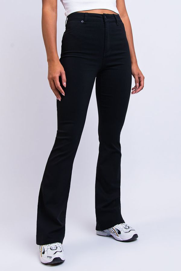 High Waist Bootcut Pants - Peyton Black